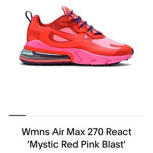 Women’s Nike Air Max 270 React Red Pink 10